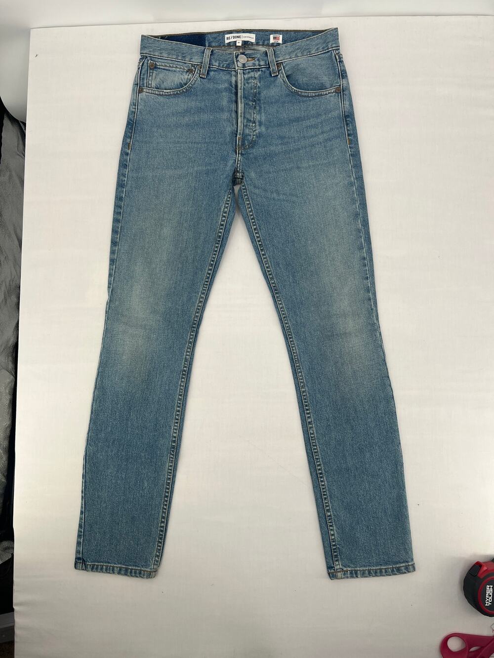 RE/DONE Originals Jeans 27 High Rise Straight Leg 100% Cotton Made USA